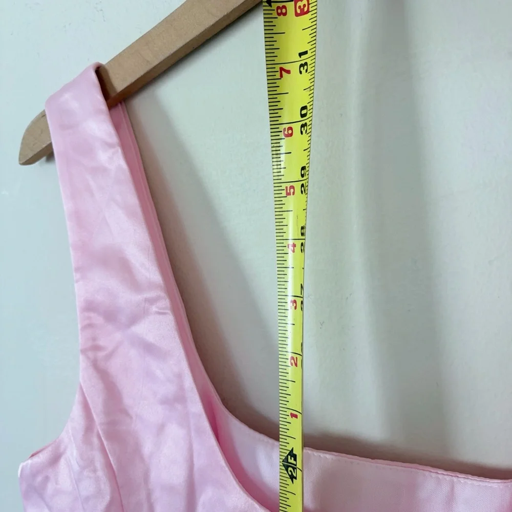 NWOT lulus Regal Cutie Light Pink Satin Square Neck Bubble-Hem Mini Dress READ